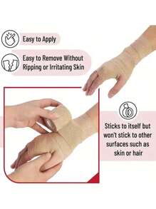 4 Rolls Medical Adhesive Bandages, Elastic Breathable Sports Self-Adhesive Tape, Beige Finger Wrap Bandage For Wrist, Ankle, First Aid For Emergency Kit Bag