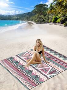 1pc New Outdoor Waterproof Anti-Sand Digital Printed Beach Mat/Towel, Fashion And Fresh Pattern, Suitable For Outdoor Camping And Picnics