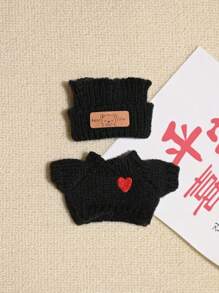 1 件套服装 - 派对连衣裙搭配心形毛衣和熊标志帽子，非常适合返校季、娃娃衣橱更新， - 彩色 - 查看 7