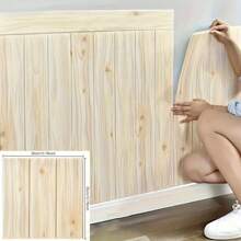 50pcs/100pcs 3D Wall Tile Sticker, Wood Grain Self-Adhesive Anti-Collision Sticker, Waterproof Moisture-Proof Ceiling Sticker, Easy To Stick And Peel, Easy To Clean And Free Cutting, For Kitchen Living Room Bathroom Corridor