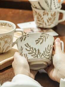 1件蝴蝶炻器高端马克杯套装,美式复古牛奶杯,早餐杯,田园下午茶杯,大容量花卉创意磨砂纹理,手绘高颜值咖啡杯,适用于家庭/咖啡厅/派对聚会/餐厅,可用于微波炉/烤箱/洗碗机,咖啡爱好者必备 - 彩色 - 查看 14