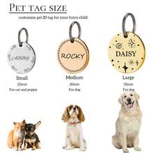 1PC Custom Dog Tag, Personalized Dog Name Tag, Pet Tag, Pet ID Tag, Round Cat Tag, Engraved Dog And Cat ID Tag On Front, Stainless Steel Dog Tag
