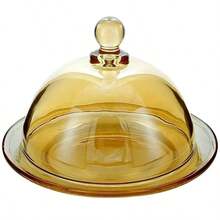 Amber Cheese Holder With Lid And Butter Dish 14cm X 10cm - 琥珀色 - 查看 3