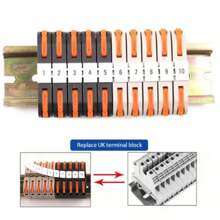10 Stücke Hutschienen-Anschlussklemme 211 Draht elektrischer Leiter, universeller schneller Kabelverbinder mit Nummernschilderset