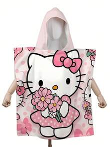 1pc Cute Printed Toddler Beach Blanket (23.62*23.62inch), Kids Swimming Beach Poncho, Beach Bay Sensation Beach Towel For Boys And Girls, Super Soft Fiber Children Hooded Beach Robe - Multicolor - View 14