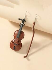 1 Pair Simple Cello Design Creative Personalized Fashion Earrings