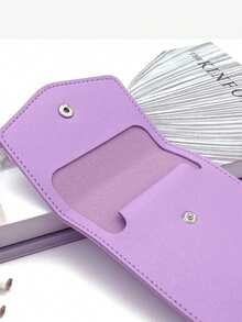 1个真皮铅笔盒，大容量多功能文具包，男女通用，学生适用，铅笔袋，书包，学习用品，返校季 - 單件 - 查看 5