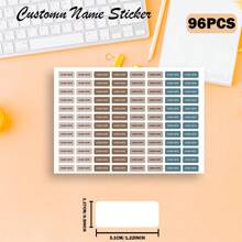 [Customized] 96/192/288/384pcs Personalized Labels, Customized Name Labels For School Supplies, Back To School, Lunch Boxes, Books, Pencils, Water Bottles, Toothbrush Stickers