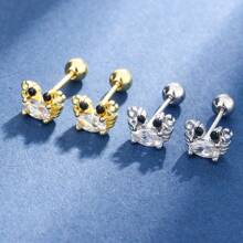 1pc Women's Fashion Delicate Personalized Versatile Fake Crab Ear Cartilage Earring, Cute Simple Screw Earring Jewelry