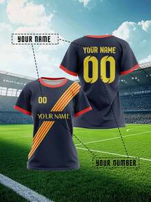 2025 Customized Sports Jersey, Summer New Casual Outdoor Training Sports Single Top Short Sleeve Women's Sports Team Club Training Gym Jersey Top With Front And Back Printed Name And Number, Breathable Quick-Dry Comfortable For Daily Casual, Party, White Undershirt - Multicolor - View 1