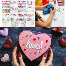 10pcs Multicolored Acrylic Rhinestone 3D Gem DIY Stickers, Party Decoration, Makeup Accessories For Hair, Face, Nails, Gift Filler School Supplies,Back To School