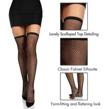 Medias altas de red para muslos para mujeres de Leg Avenue