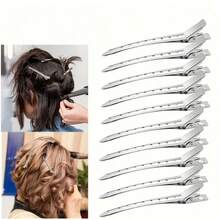 蓬松发根隐形发夹，鳄鱼夹发爪，头顶发夹，发饰，发卡 - 銀色 - 查看 1