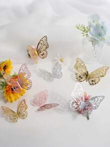 12 pièces Stickers muraux papillons 3D creux, pour décoration de gâteau, décoration de mariage, maison et salon, décoration d'anniversaire, stickers, décalcomanies murales, décoration pour la maison, décoration de fête pour l'intérieur et l'extérieur, articles de décoration de printemps, rafraîchissez votre maison, stickers de décoration de fête, cadeaux d'été, plage, rentrée scolaire, fournitures scolaires, décoration de chambre, cadeaux de remise des diplômes, décoration murale personnalisée