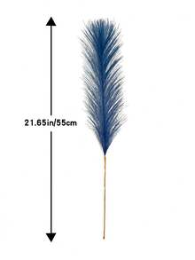 10 件/20 件 - 人造芦苇 55 厘米/21.65 英寸高假蒲苇仿羽毛枝，用于地板花瓶填充物、家庭厨房波西米亚风格装饰、房间装饰、婚礼派对装饰、情人节装饰（孔雀蓝）、秋季装饰、秋季 - 孔雀藍 - 查看 4