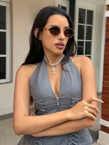 DareSee 3 Stück Damen Metallrahmen ovale modische Brillen, geeignet für den täglichen Gebrauch, Reisen, Urlaub, Strand, Musik-Festivals, Y2K-Festivals, Schulanfang, Herbst, Halloween, Winter