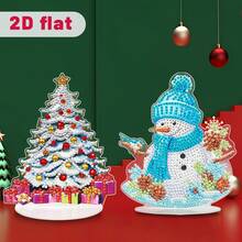 DIY Christmas Diamond Art Kit - Snowman & Tree Rhinestone Craft, Xmas Wall Decor, Holiday Party Decoration, Fun Family Activity, Christmas Gift Idea - Multicolor - View 16