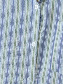 YUXIN Camisa holgada a rayas vintage, blusa de chaqueta de manga larga con cuello para mujer, cómoda de llevar para múltiples ocasiones, ideal para primavera y otoño