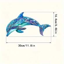 1pc Colorful Metal Dolphin Wall Art, Decorative Painted Pattern, Large Size Home Decor For Living Room And Garden, Suitable For Wedding, Party, Housewarming Gift, Ocean Room Decoration Coastal Decor Coastal Decor Beach Decor
