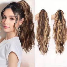 Synthetic Fiber Curly Ponytail Clip-On Hair Extensions, Convenient To Wear, Suitable For Various Occasions Such As Carnival - Multicolor - View 10