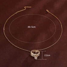 1pc Lace Brooch Pendant Necklace With Cubic Zirconia Stones For Women - Multicolor - View 6