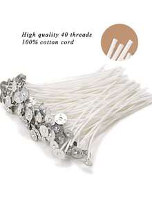 TOEDO 100根/包预涂蜡无烟蜡烛芯，带烛芯座，DIY大豆蜡和蜂蜡蜡烛制作材料 - 多色 - 查看 5