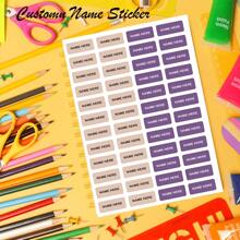 [Customized] 96/192/288/384pcs Personalized Labels, Customized Name Labels For School Supplies, Back To School, Lunch Boxes, Books, Pencils, Water Bottles, Toothbrush Stickers