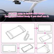 Car Sun Visor LED Vanity Mirror,Intelligent Touch LED Car Makeup Mirror - 3 Light Modes & 60 LEDs - Rechargeable & Dimmable Touch Control - Perfect For On-The-Go Makeup, Universal Car Interior Accessory For Cars, Trucks & SUVs - Ideal Christmas Gift Valentine's Day Gifts For Women - 黑色 - 查看 4
