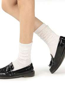 1/3/6/10双装男女通用宽松袜，柔软加长，秋冬季针织宽松保暖袜，透气吸汗，白色，万圣节和圣诞节礼物，舒适保暖 - 彩色 - 查看 7