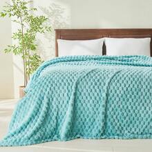 Super Soft King Blanket Pink Premium Silky Flannel Fleece 3D Ribbed Jacquard Lightweight Bed Blanket All Season Use (Pink Ribbed, King(90"X110")) - 鼠尾草綠 - 查看 11