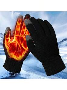 1 双男女冬季手套 - 升级版掌心防滑设计 - 3 指触摸屏设计，温暖针织手套，适合寒冷天气、跑步、驾驶 - 时尚厚实柔软舒适，厚袖口，适合寒冷天气 - 彩色 - 查看 18