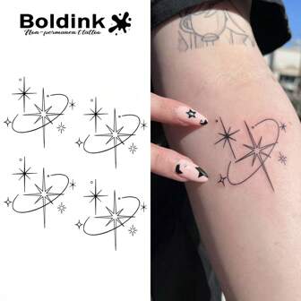 Boldink Constellation Tattoo Sticker Set | Includes 4 Constellation Designs | Durable Arm Side Tattoo