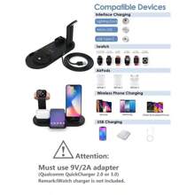 Cargador inalámbrico para teléfono y auriculares, compatible con carga rápida para iPhone 16, 15, 14, 13, 12, S24, , y base de carga compatible con Apple Watch, adecuado para oficina, dormitorio y hogar