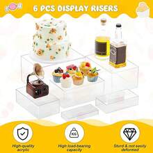 1pc Clear Acrylic Five-Sided Display Box, Dessert Cake Hollow Bottom Self-Service Display Stand, Cubic Display Stand For Cosmetics, Model Toys - Transparent - View 6