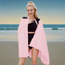 超细纤维露营毛巾，速干毛巾，超强吸水，适用于游泳池、健身房、徒步旅行、背包旅行、健身超紧凑旅行毛巾，柔软轻便的运动毛巾，防汗速干毛巾 - 淺粉色 - 查看 3