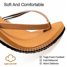 Flip Flops For Women  Yoga Mat Comfortable Summer Beach Walking Thong Cushion Sandals Slip On Indoor Outdoor - 棕色 - 查看 3