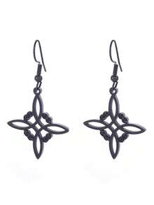 1 Pair Of Celtic Symbol Witch Knot, Bohemian Style Stainless Steel Pendant Charm, Fashionable Drop Earrings For Men And Women, Suitable For Everyday Wear, Christmas Gifts, Halloween Gifts - Multicolor - View 7