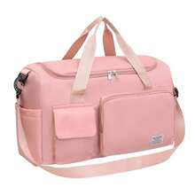 Multifunctional Travel Bag For Women, Waterproof Oxford Bag With Shoe Compartment, Two-Way Zipper For Gym/Outdoor Travel - Black - View 8