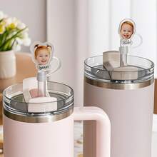 1pc Custom Accessions Photo Straw Topper,Custom Photo,Personalized Straw Topper,Gift For He She- Custom Photo Straw Topper- Ideal Cup ID Accessories Personalized Straw Cover Compatible With Cup 30 40 Oz,Brunch-Ready - Multicolor - View 3