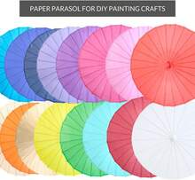 32-Inch Paper Parasol In Bulk 4-Pack Oriental Umbrella For Wedding, Party Favors, Summer Shade (Navy Blue) - Navy Blue - View 10