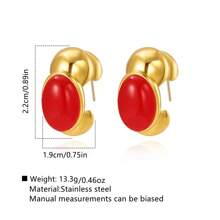 1 paire de boucles d'oreilles simples et rétro en plastique et acier inoxydable, convenant pour la mode de la vie quotidienne des femmes, les tenues de fête et les cadeaux de festival