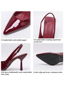 Women's Pointed Toe Kitten Heel Slip-On Sandals