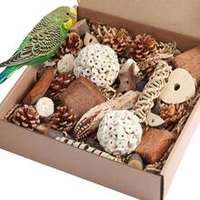 Kyouki Bird Toys Parrot Toys Natural Bird Foraging Box Foot For Parakeets,Cockatiels,Conures,Love Birds,And Other Small To Medium Birds (Medium) - Large - 查看 8