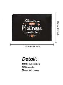 亚麻两件套，大容量亚麻手提包，配有简约化妆包，印有“Martresse”字母彩色印花，便携式休闲收纳手提包，多功能购物袋，非常适合购物，便携式全套工作包，洗漱包，设计新颖，容量大，购物的理想选择，适合返校、旅行、购物、办公室、大学、工作、商务、通勤、母亲节礼物