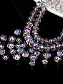 50pcs Aurora Iridescent Faceted Glass Beads For DIY Bracelets, Necklaces, Jewelry Accessories, DIY Holiday Gifts