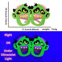 Occhiali per festa di Ognissanti, occhiali luminosi da festa, che brillano al buio e sotto luce UV nera, montature di occhiali luminosi, decorazioni per Ognissanti, feste, vacanze, con forme di fantasma, zucca, pipistrello, zombie, ragno
