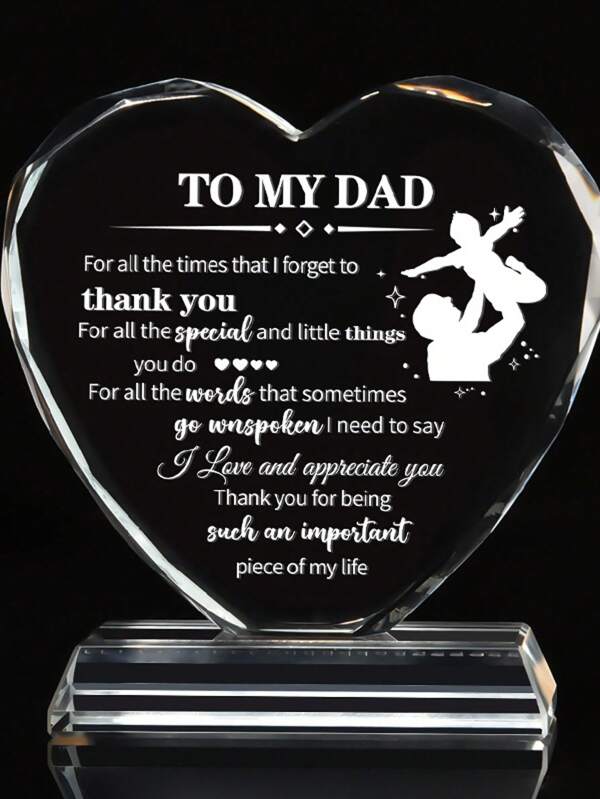 1pc Personalized Crystal Trophy, Can Customize Photo & Text, Unique Gift For Boyfriend/Girlfriend/Husband/Wife, Suitable For Birthday, Anniversary, Valentine's Day, Wedding, Teacher's Day