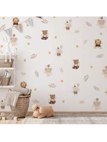 波西米亚风云星卡通可爱彩虹熊动物星星儿童房墙贴艺术礼品儿童房女孩卧室墙贴家居装饰