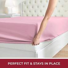 Mellanni King Fitted Sheet - Iconic Bedding Sheets With Up To 16 Inch Deep Pocket - Soft & Cooling - Fade & Stain Resistant - 1 PC (King, Light Blue) - 粉色 - 查看 5