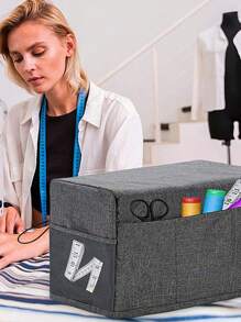 Funda universal para máquina de coser con bolsillo de almacenamiento y asas laterales, cubierta protectora contra el polvo para la mayoría de las máquinas de coser estándar